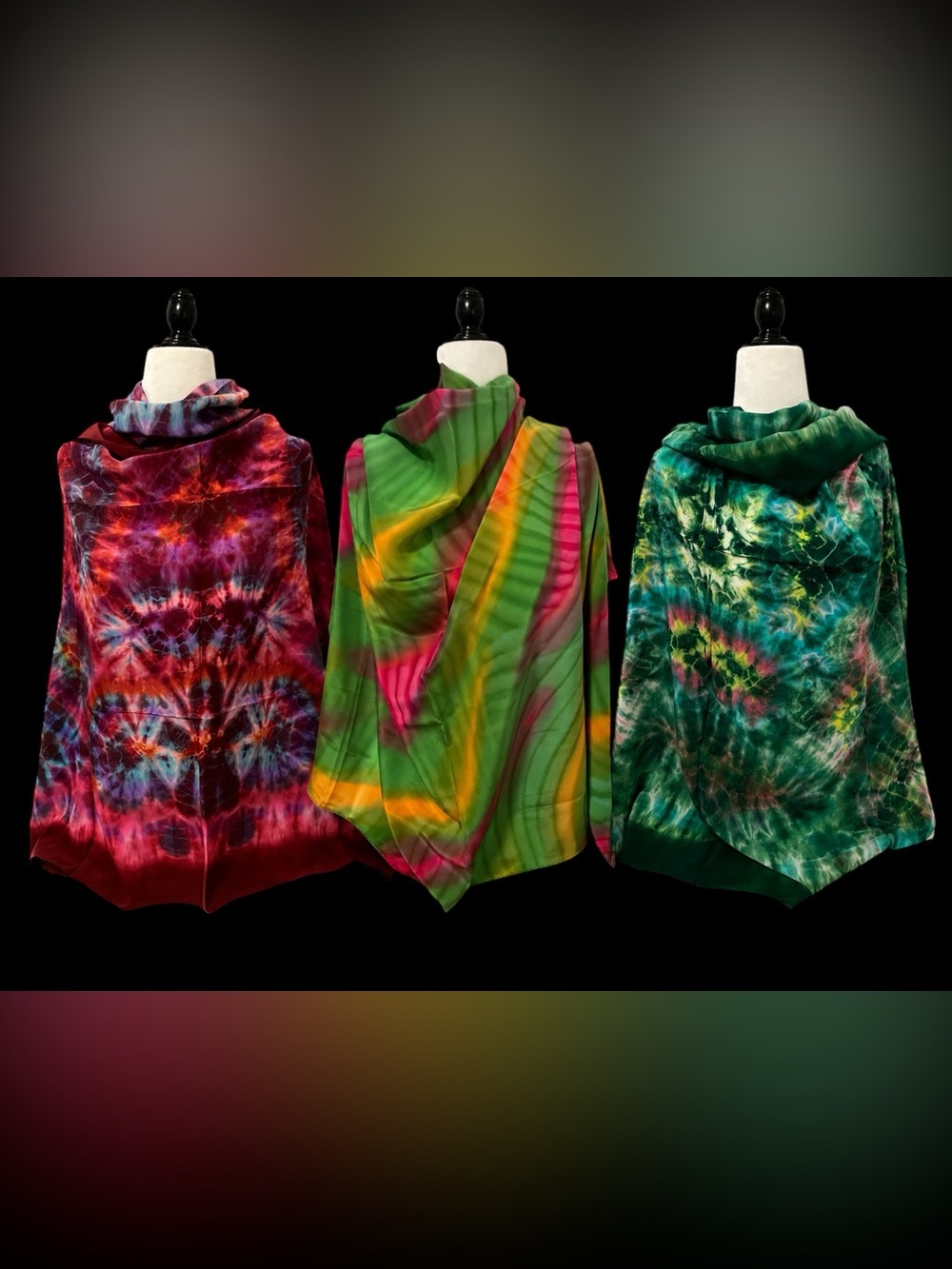 Lot Silk Scarves Three Vintage Ladies Scarf Lot Wraps 100% Silk
